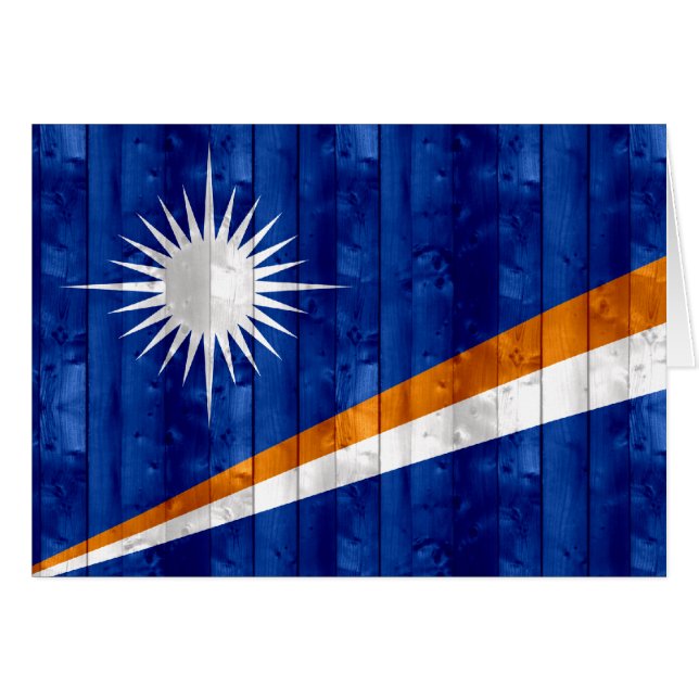 Wooden Marshallese Flag (Front Horizontal)