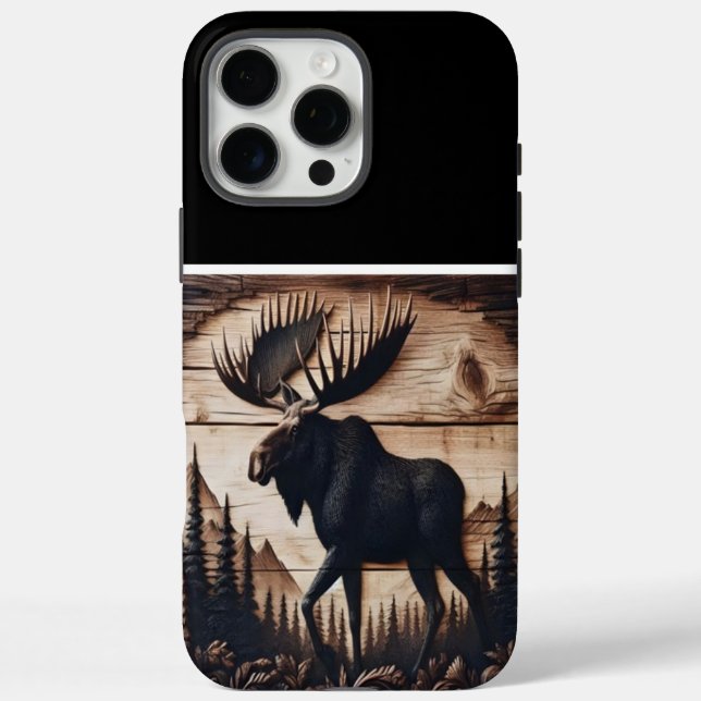 Wooden Moose Artwork Case-Mate iPhone Case (Back)