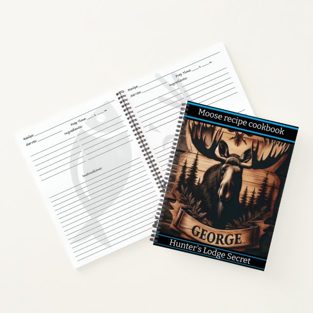 Wooden moose showcases nature's charm notebook (Inside)