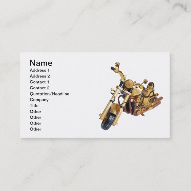 Wooden motorcycle business card (Front)