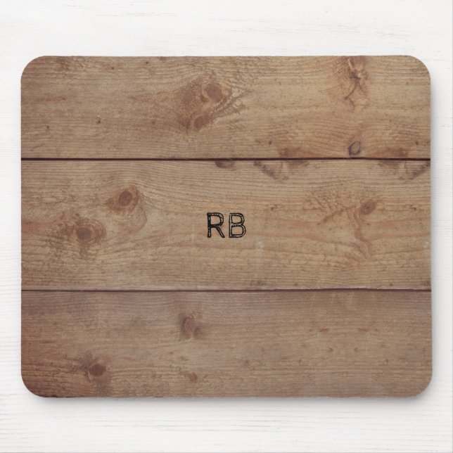 "Wooden" Mousepad with (or without) Initial(s) (Front)