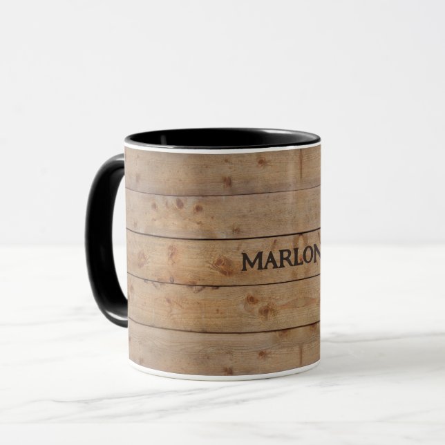 "Wooden" Mug w/out your name or other text (Front Left)