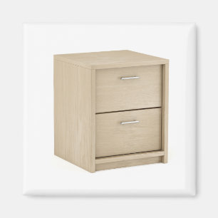 Wooden nightstand with two drawers magnet