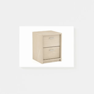 Wooden nightstand with two drawers post-it notes