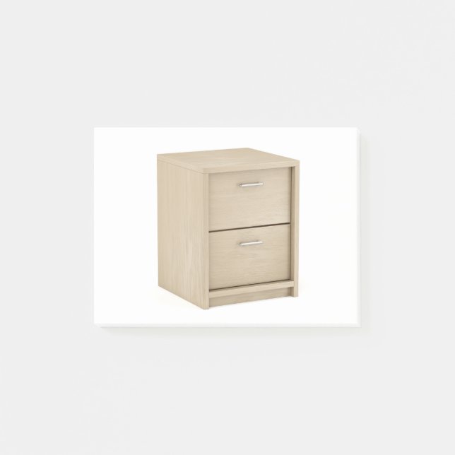 Wooden nightstand with two drawers post-it notes (Front)