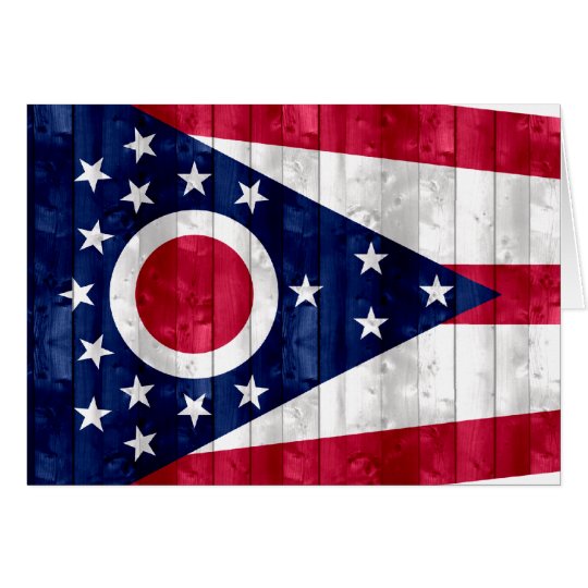 Wooden Ohioan Flag Card