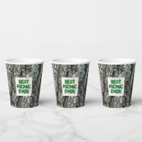 Wooden Old Pine Bark any Text Paper Cup