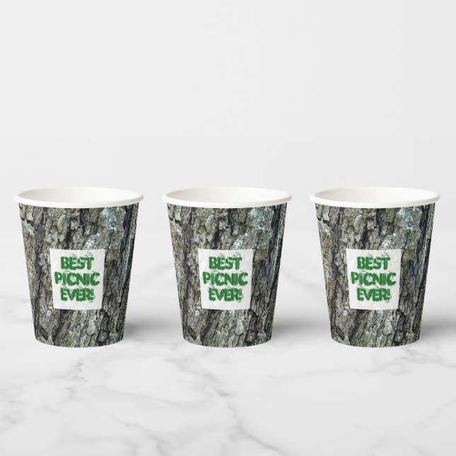 Wooden Old Pine Bark any Text Paper Cup (Multi)