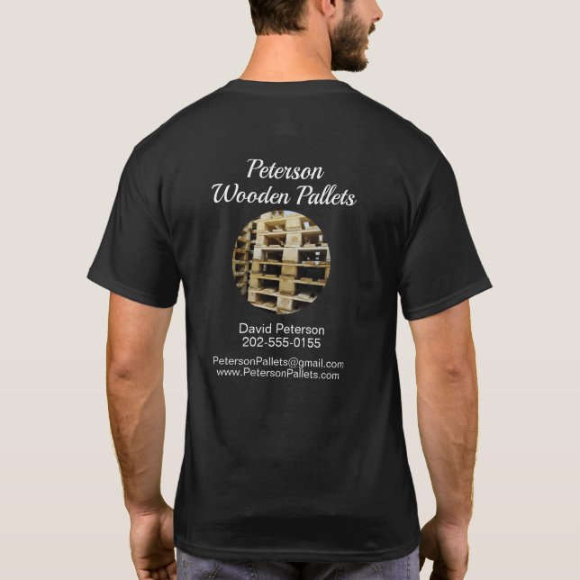Wooden Pallet  Business T-Shirt (Back)