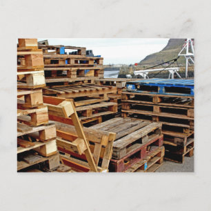 Wooden Pallets on the Dock Post Card