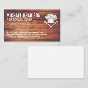 Wooden Panels   Chef Hat Tools Business Card