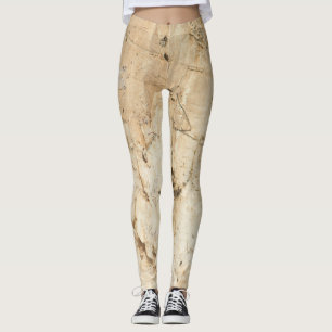 Wooden pattern leggings