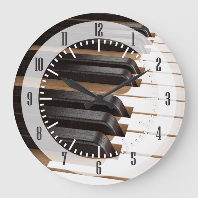 Wooden Piano Keys 2 Large Clock (Front)