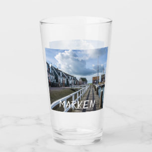 Wooden pier in Marken, Netherlands Glass