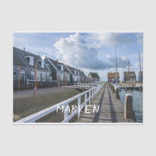 Wooden pier in Marken, Netherlands Tissue Paper