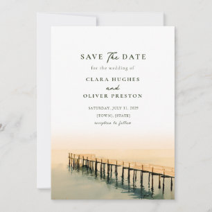 Wooden Pier Key West Seaside Watercolor Wedding Save The Date