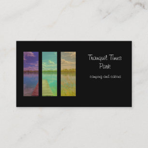 Wooden Pier over a Calm Lake Landscape Business Card