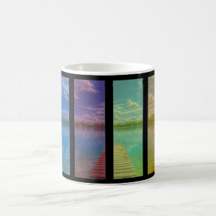 Wooden Pier over a Calm Lake Landscape Coffee Mug