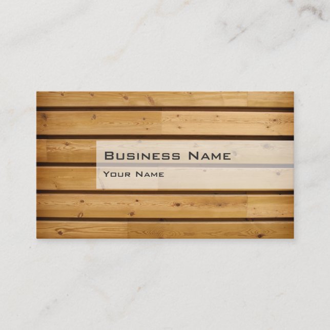 Wooden Plank Business Card Template (Front)