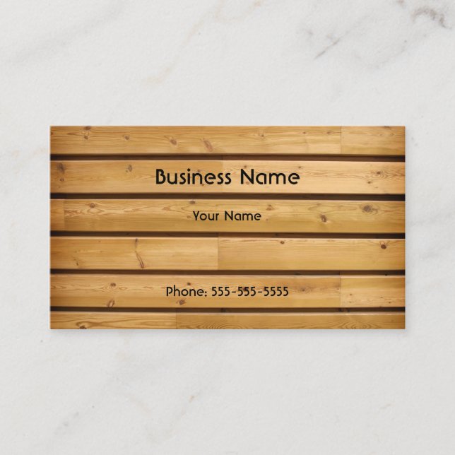 Wooden Plank Business Card Template (Front)