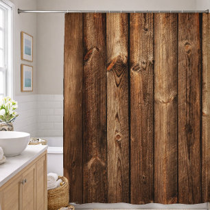 Wooden Planks Boards  Shower Curtain