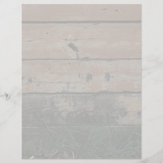 Wooden planks with algae grass  growing photograph (Front)