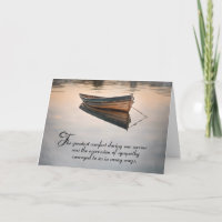 Wooden Rowboat on Misty Lake Sympathy Thank You