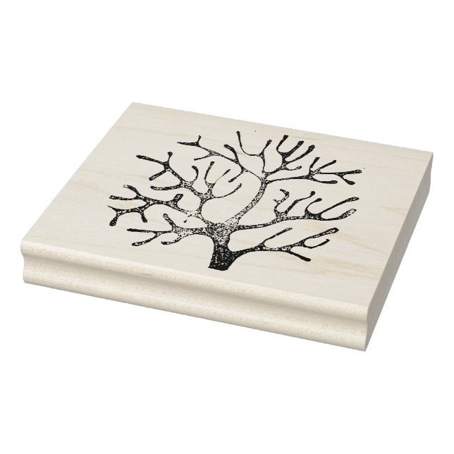 Wooden Rubber Stamp - Coral (Stamp)