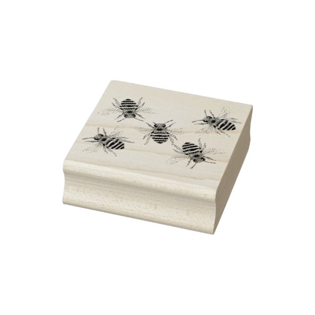 Wooden Rubber Stamp - Honey Bee's (Stamp)