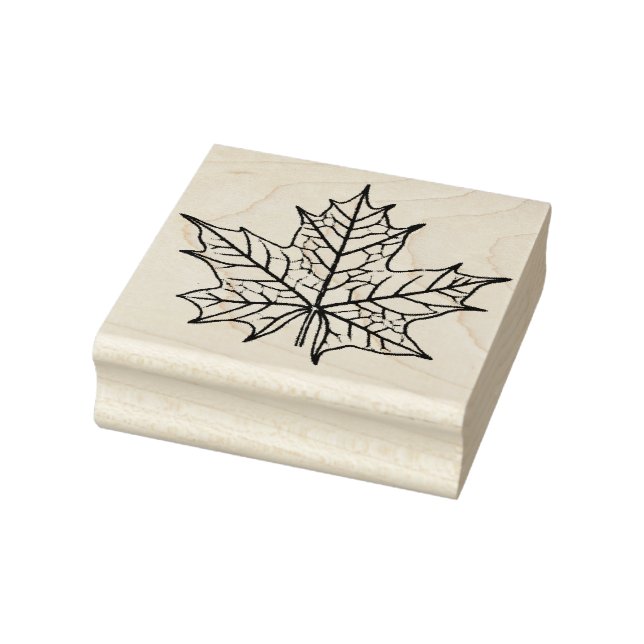 Wooden Rubber Stamp - Maple Leaf (Stamp)
