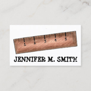 Wooden Ruler Math Teacher Tutor Mathematics School Business Card