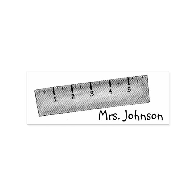 Wooden Ruler Personalised School Teacher Stamp (Imprint)