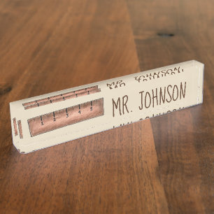 Wooden Ruler School Supplies Teacher Education Nameplate