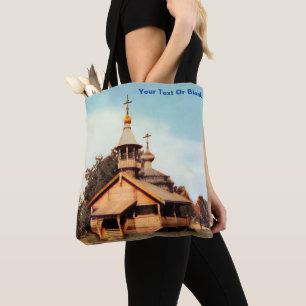 Wooden Russian Church Tote Bag