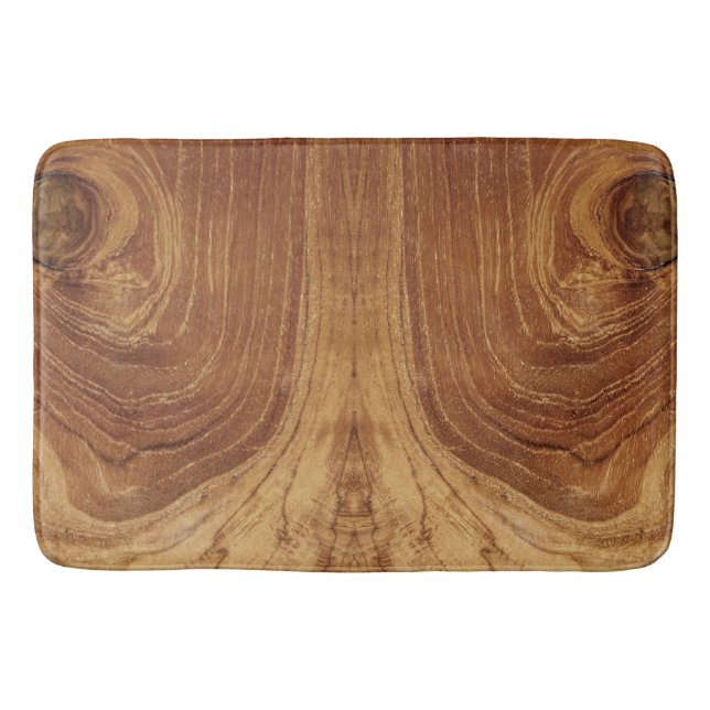 Wooden Rustic Teak Wood Texture Wood Grain Photo Bath Mat (Front)