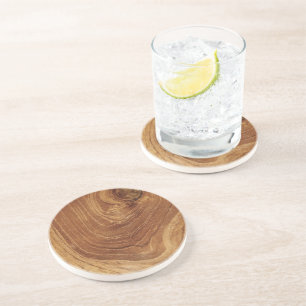 Wooden Rustic Teak Wood Texture Wood Grain Photo Coaster