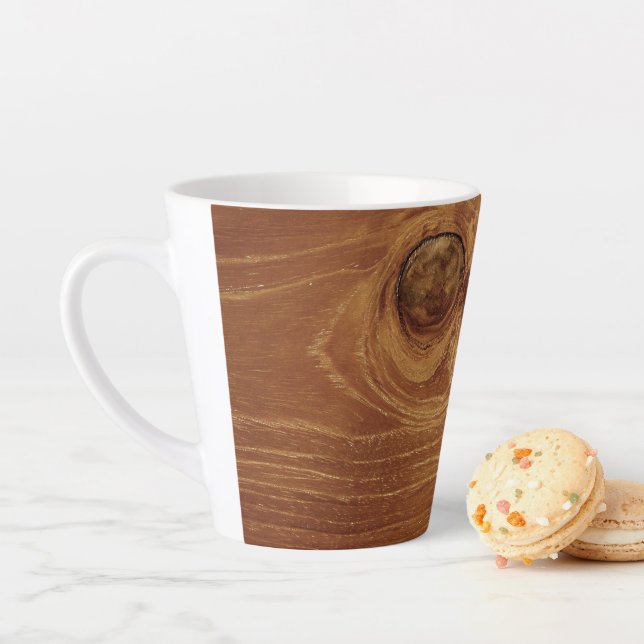 Wooden Rustic Teak Wood Texture Wood Grain Photo Latte Mug (In Situ)