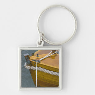 Wooden Sailboat In Water Key Ring