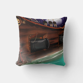 Wooden Sailship Cannon Cushion