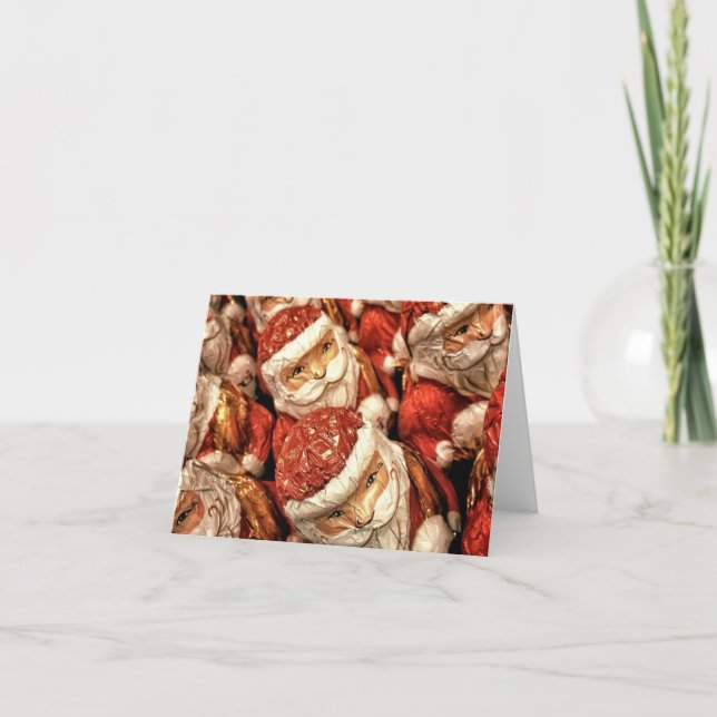 Wooden Santa Note Card (Front)