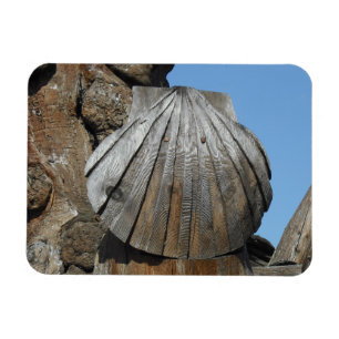 Wooden Scallop Marker, St. James Way, Spain Magnet