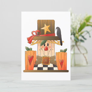 Wooden Scarecrow Invitation