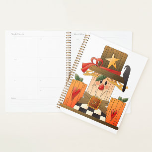 Wooden Scarecrow Spiral Planner