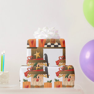 Wooden Scarecrow  Wrapping Paper