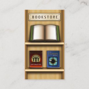 Wooden Shelf Book Store Bookstore Business Cards
