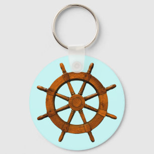 Wooden Ships Helm Key Ring