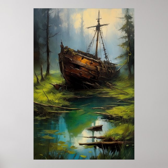 Wooden Ship's Resting Place Poster (Front)