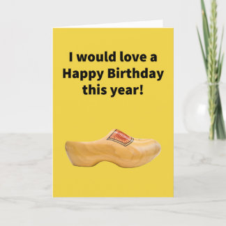 Wooden Shoe - Happy Birthday Card