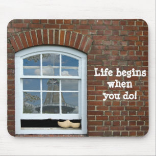 Wooden Shoe in window Mouse Mat