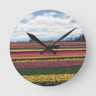 Wooden Shoe Tulip Farm, Woodburn, Oregon Round Clock